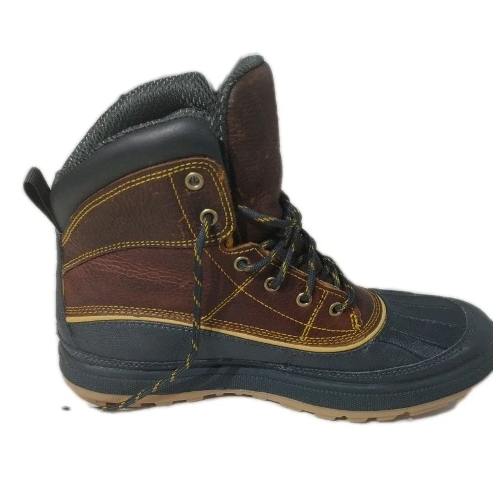 Nike Woodside 2 High ACG Brown‎ Gold Black Beige 525393-770 Snow Rain Boots Sz8